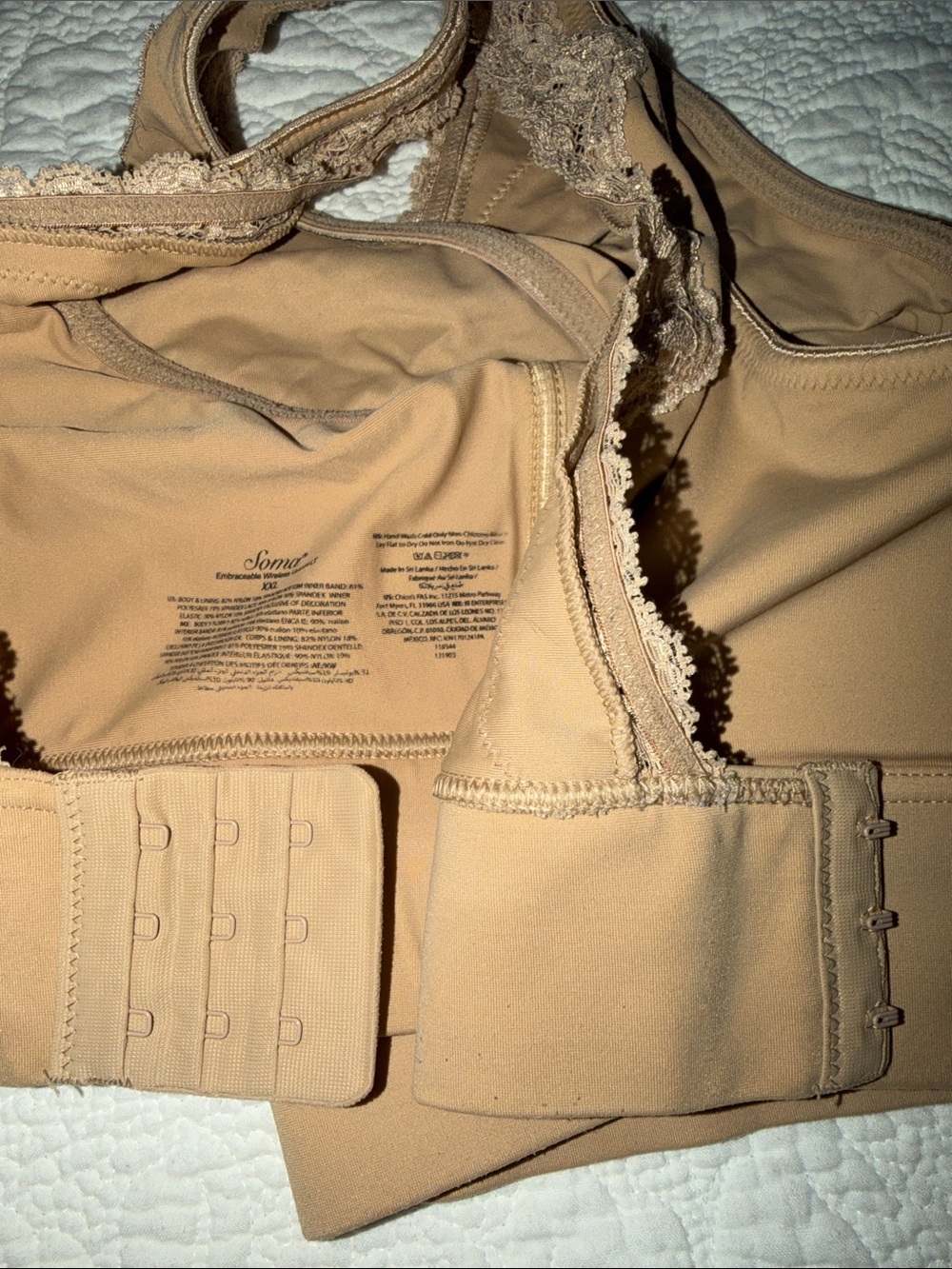 Soma Embraceable Wireless Unlined LT XXL Bra, Lacy Details, Super Stretchy, EUC - Picture 7 of 7